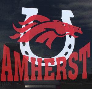Decal Amherst car window 2 color