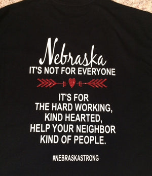 Nebraska Strong can go on the front or back
