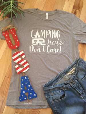 Camping hair don’t care T-shirt