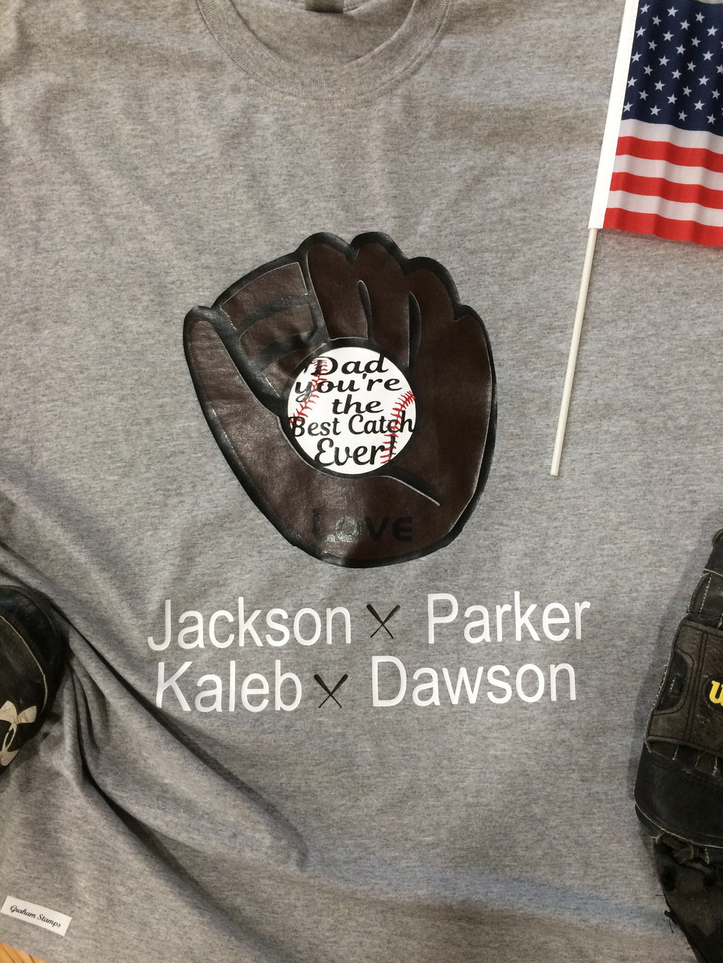 Father’s Baseball glove custom T Dad